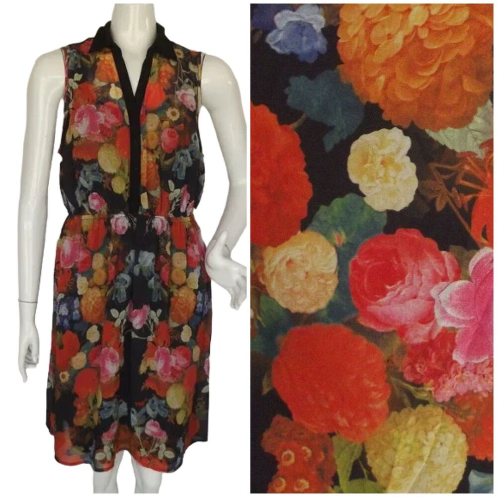 TORRID Shirt Dress, 0/L, Classical Floral Print, Sleeveless, Collared